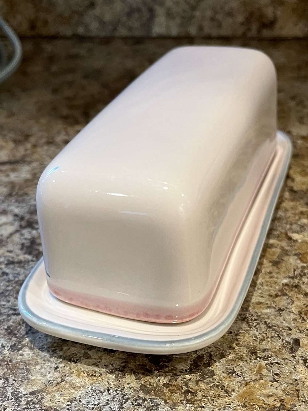 Vintage Pfaltzgraff Aura Pale Pink Butter Dish